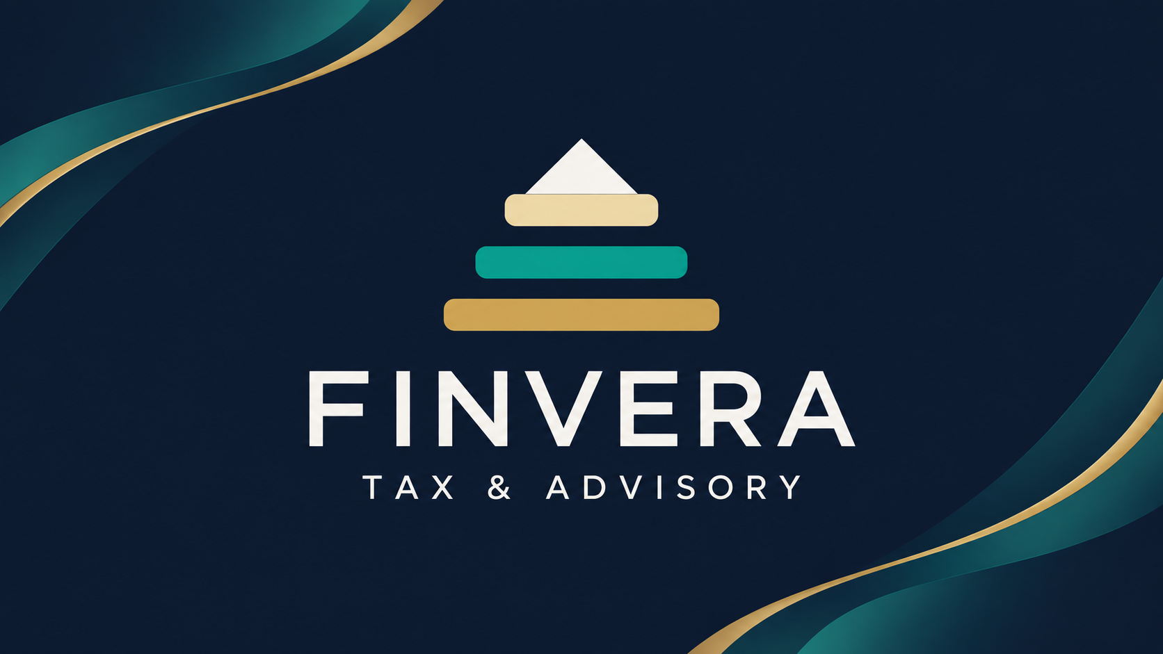 FINVERA Tax and Advisory logo in navy, teal, and gold