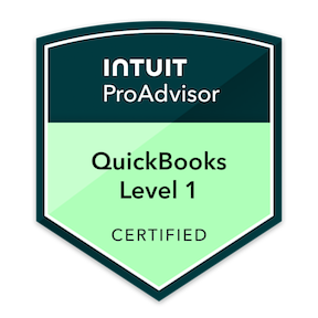 Intuit QuickBooks Certification Level 1 Certified ProAdvisor badge