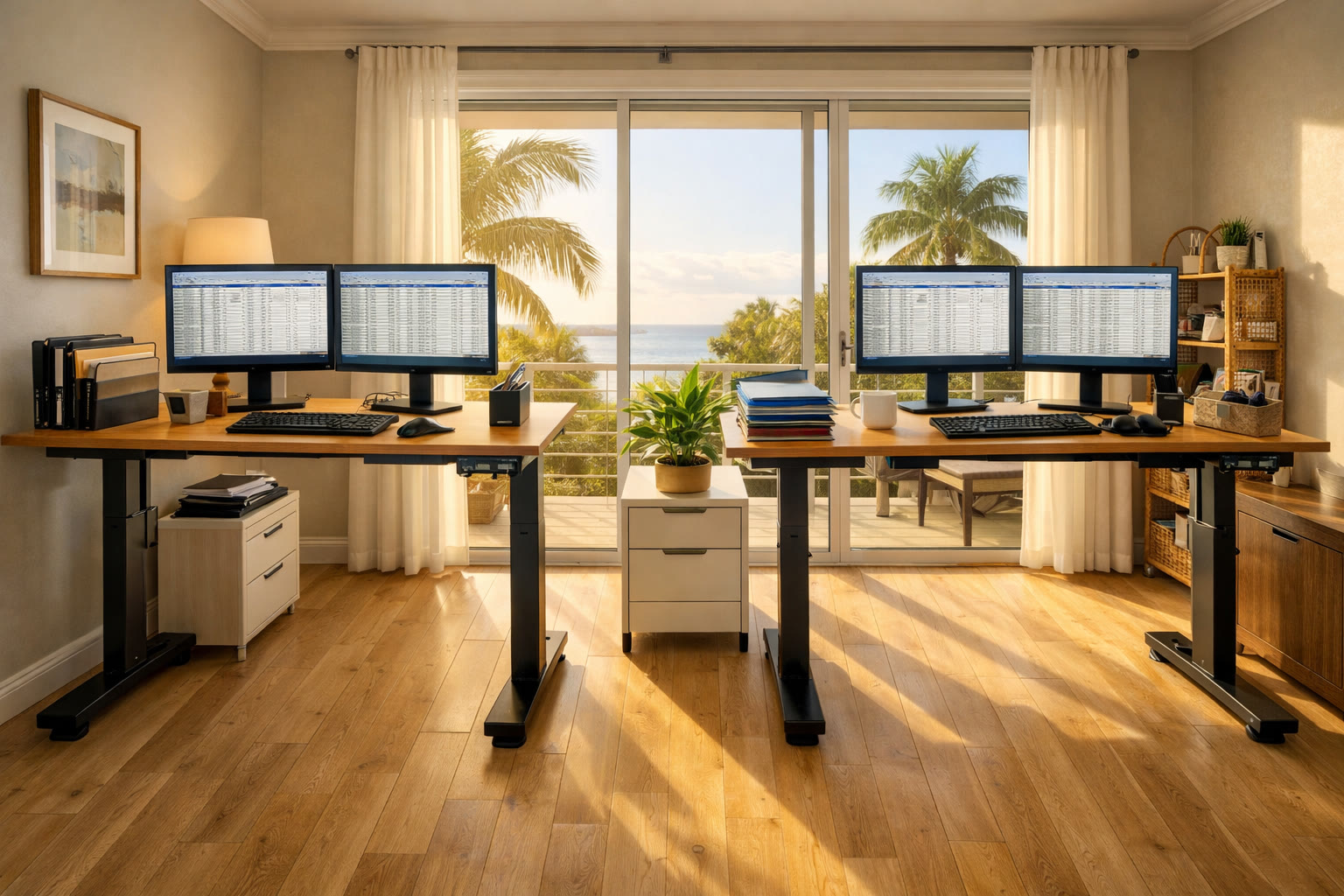 Modern accounting office with organized financial documents